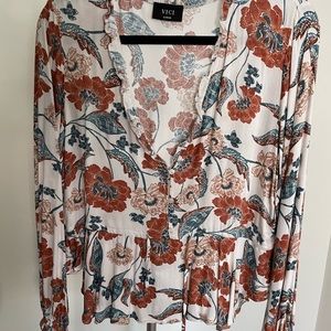 Fall floral blouse